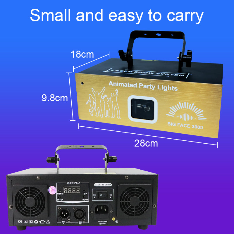 RaveLight™ 3 W 3D 1000+ Animated Projector