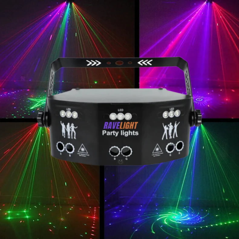 Led Party Projector Music Reactive Lights With Remote Black - West