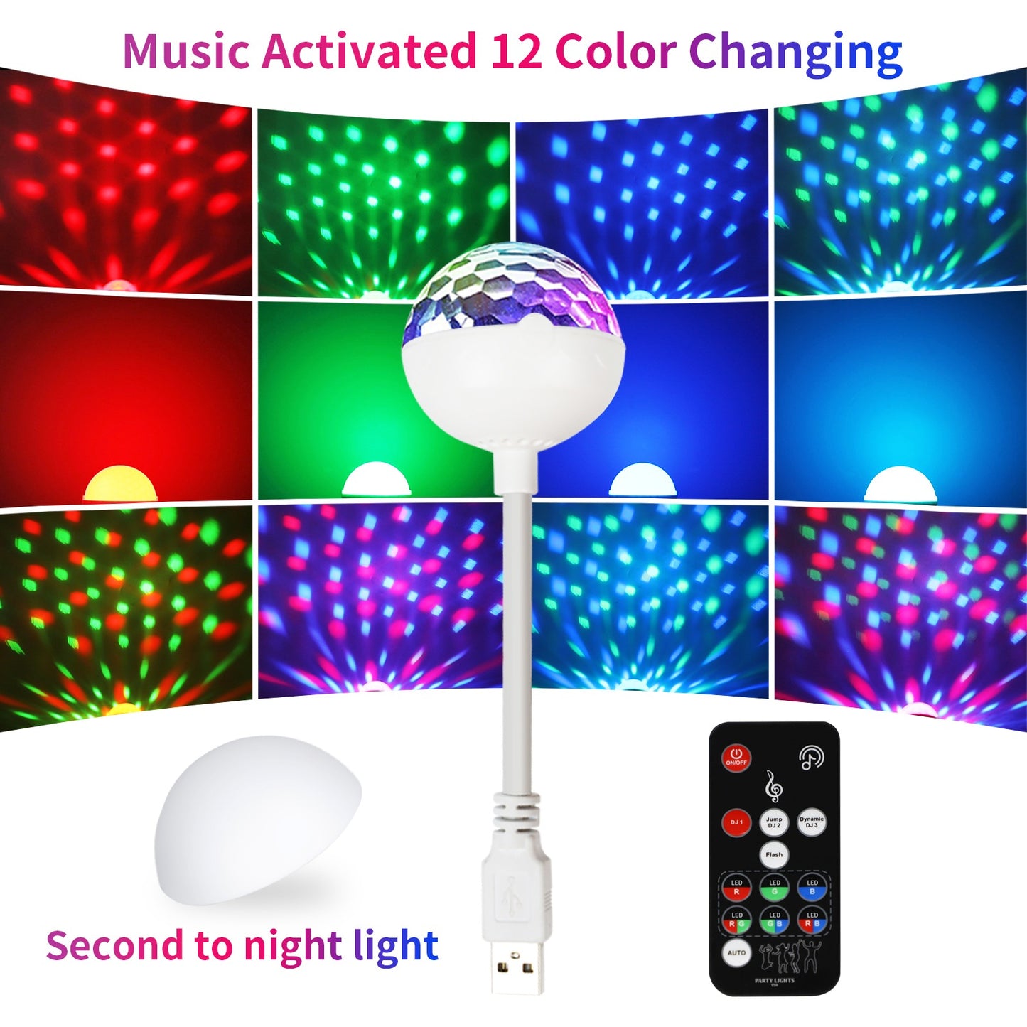 USB Car Disco Light