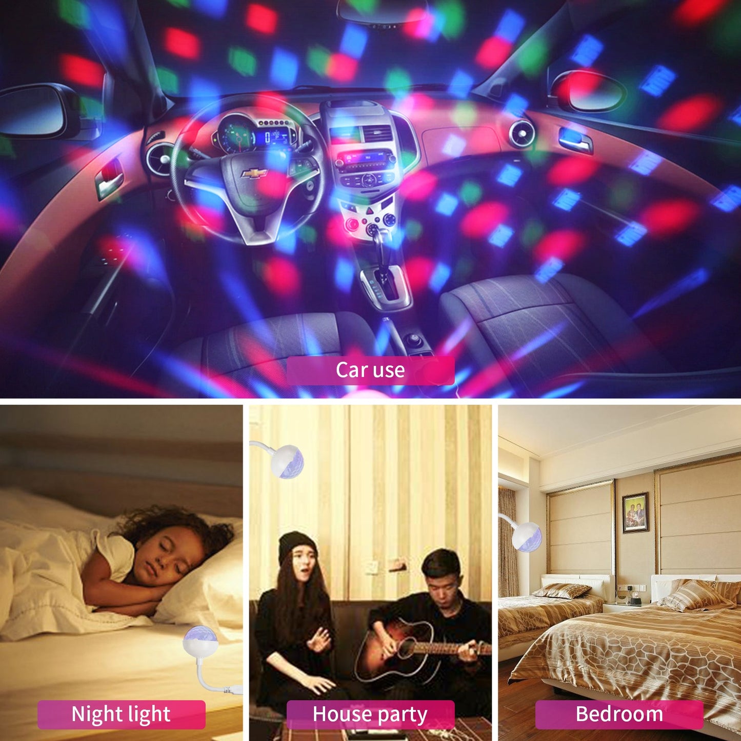 USB Car Disco Light