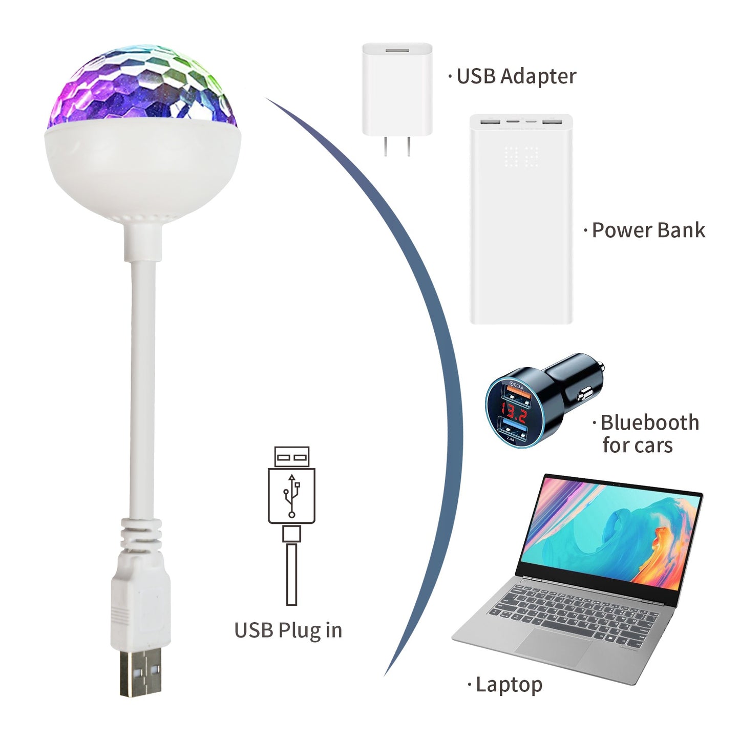 USB Car Disco Light