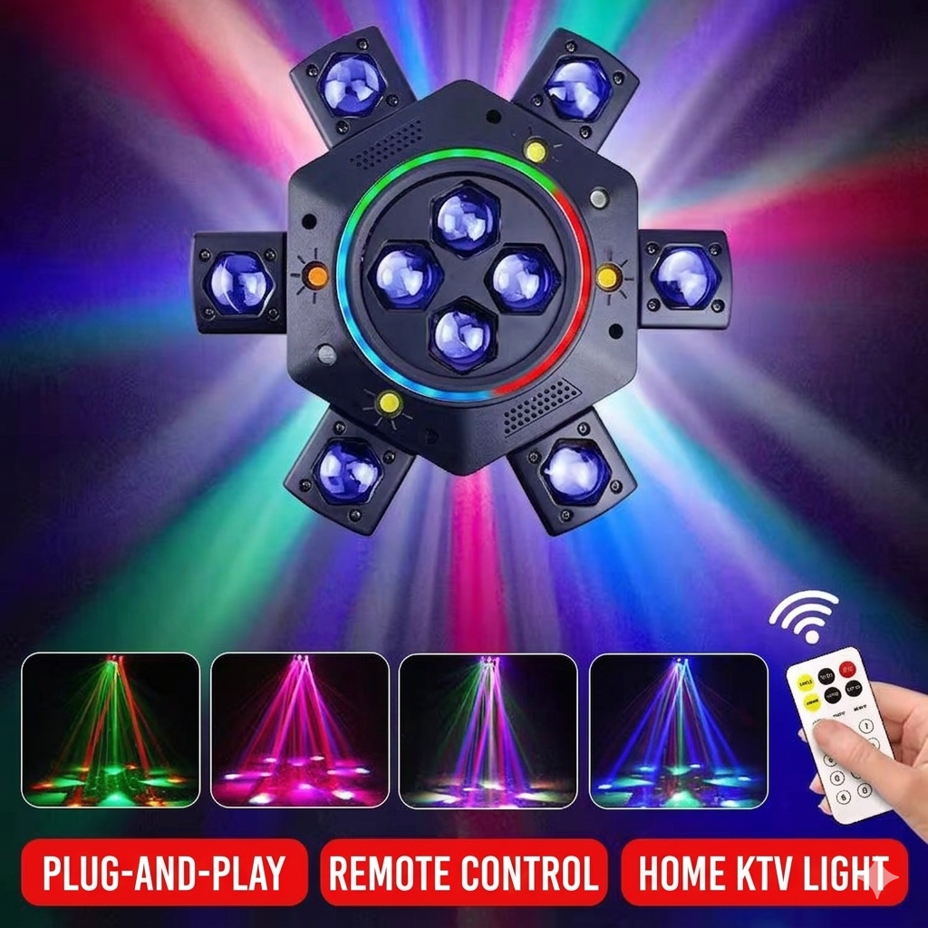 RaveLight™  150W Six Arm Moving Head Stage Light
