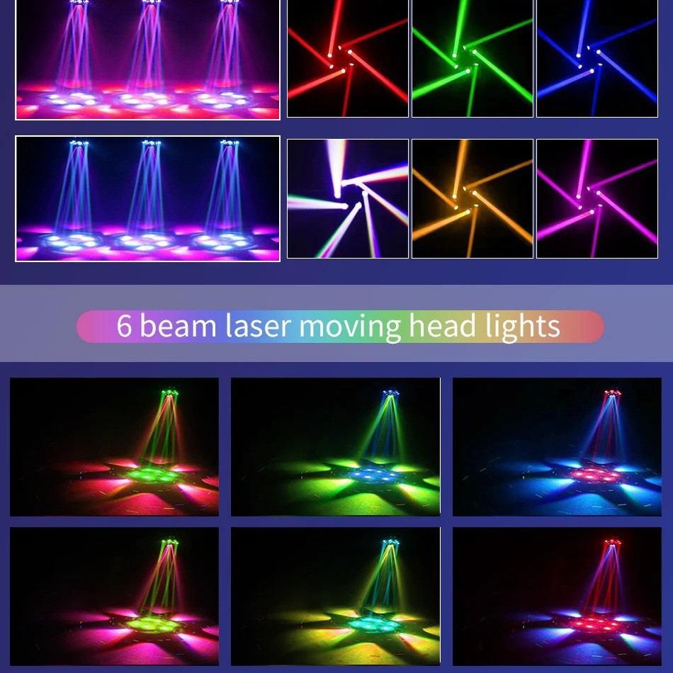 RaveLight™  150W Six Arm Moving Head Stage Light
