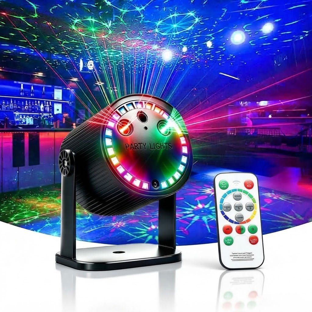 (NEW)RaveLight™-2 in 1 LED String &  Laser 90 Patterns DJ Light
