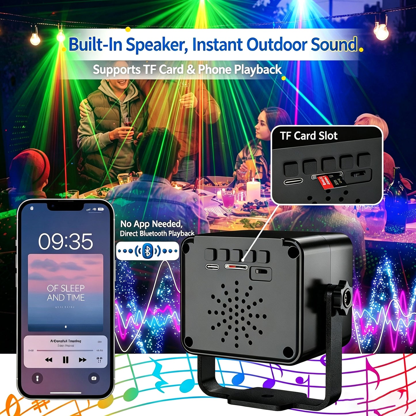 (NEW)RaveLight™-Bluetooth Speaker Party Lights
