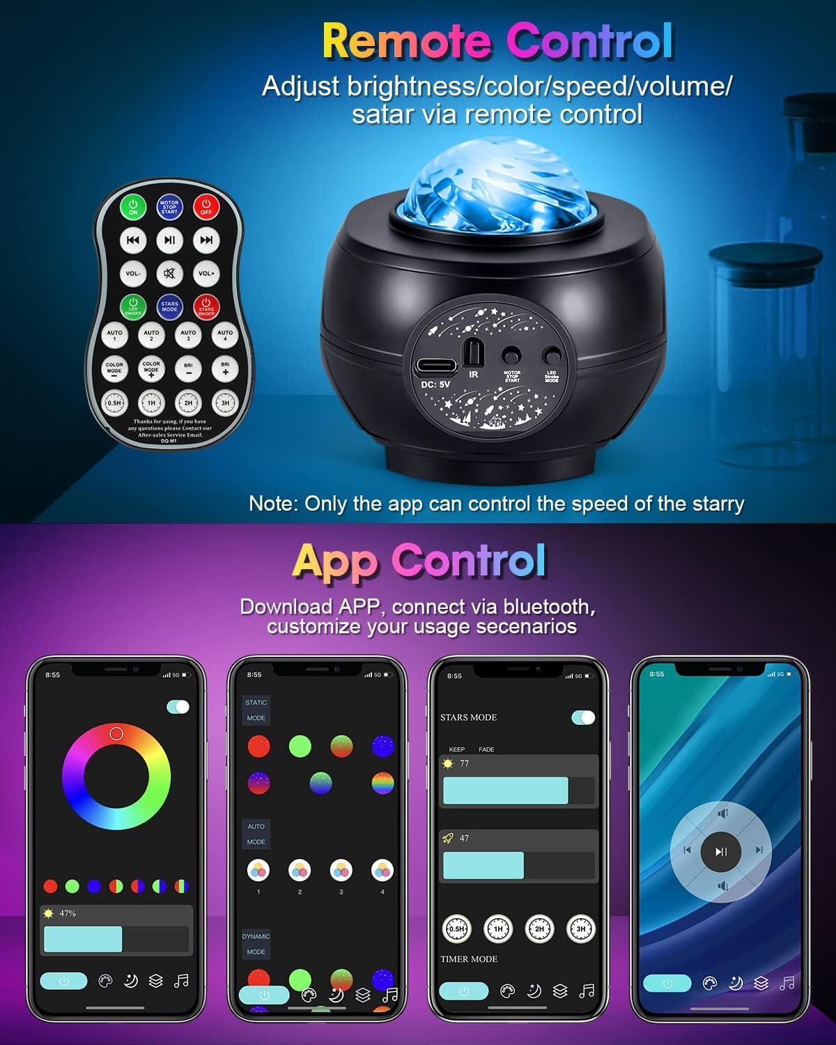 RaveLight™ Bluetooth Galaxy Projector & Speaker