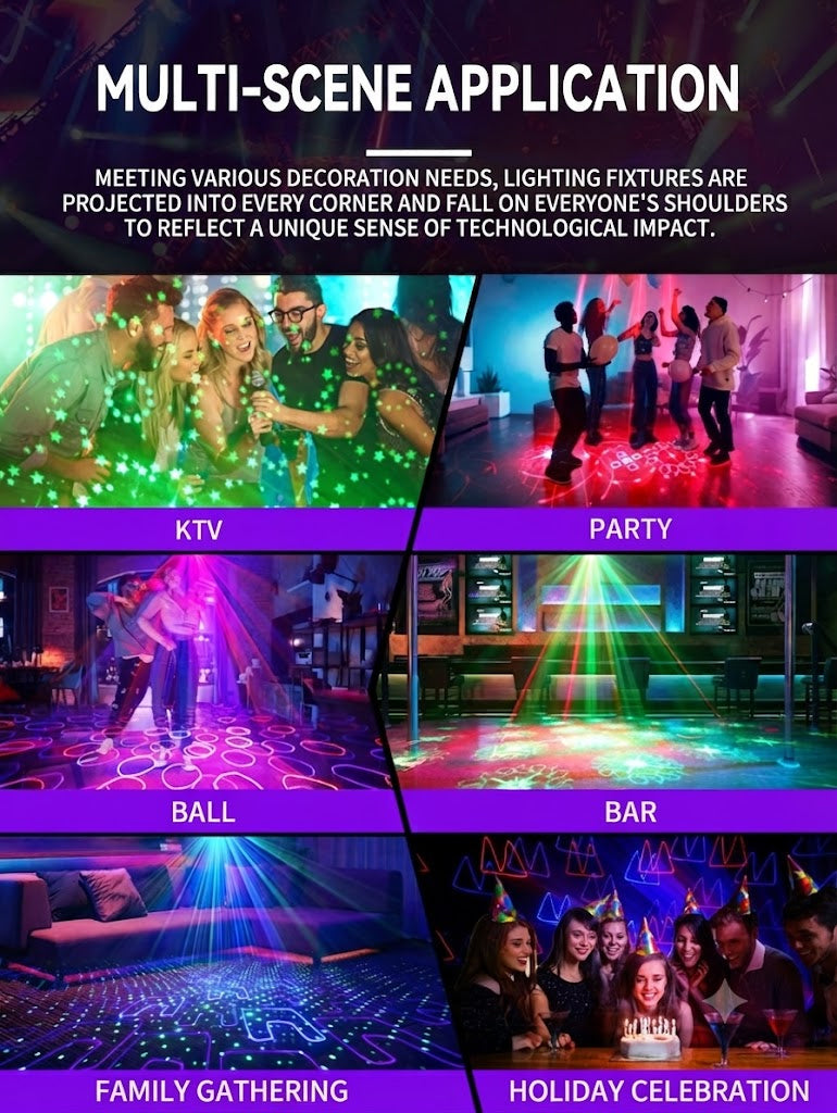 RaveLight™  3-in-1 Laser, Scanner, & Strobe Stage Lighting