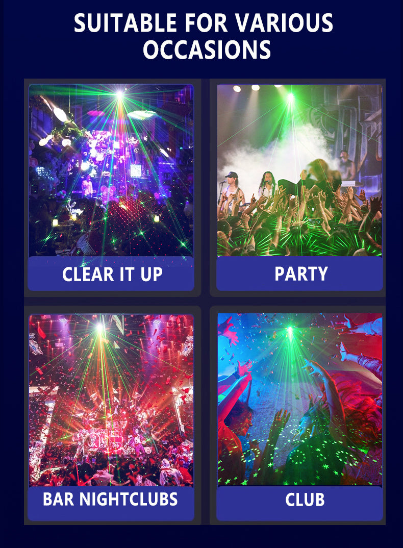 RaveLight™ WIRELESS 3-Laser Strobe Lighting