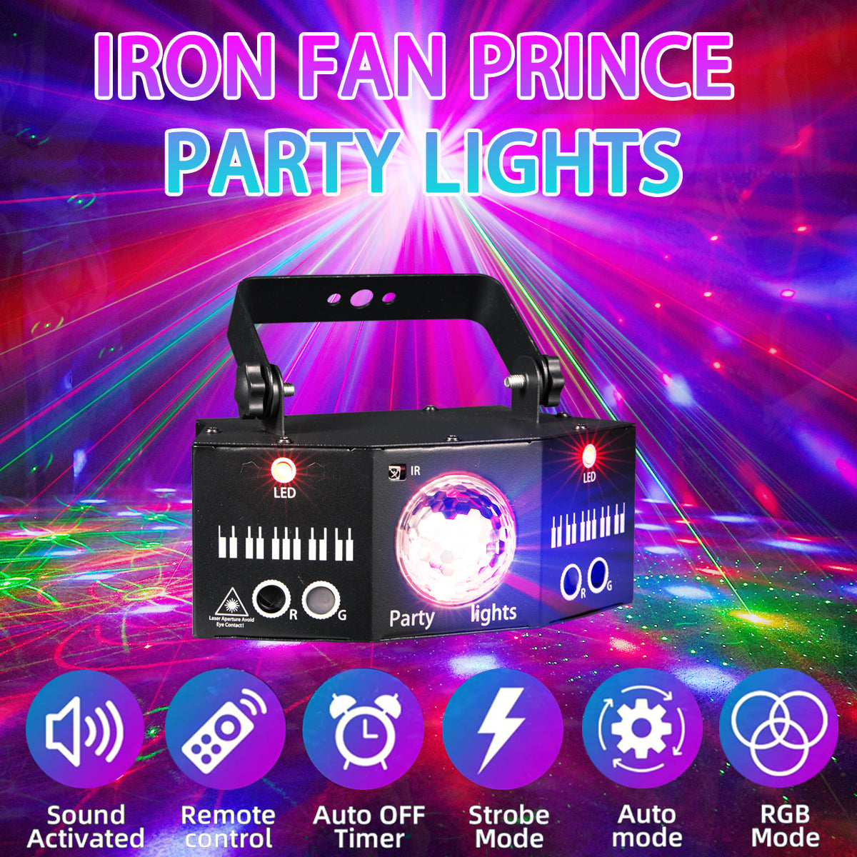 RaveLight™ 6 Eye Dj Disco Laser Light