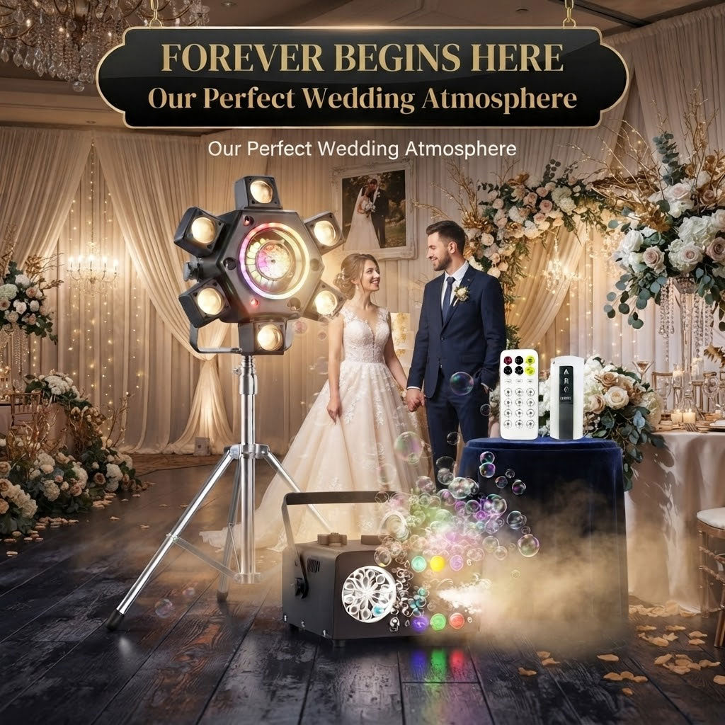 RaveLight™ KTV / Bars → DMX Beam Lights & RGBW Wash Fog Buble Machie