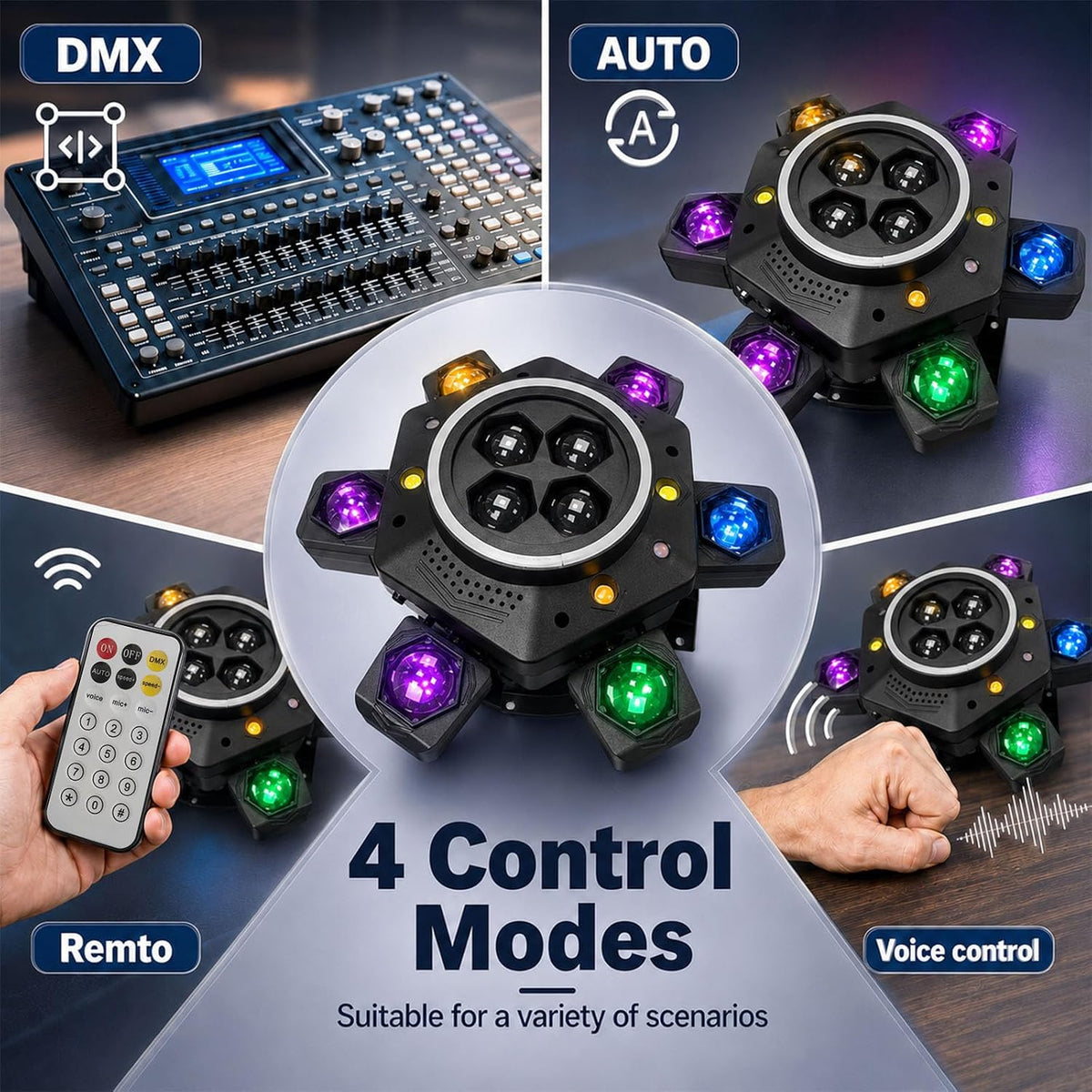 RaveLight™  150W Six Arm Moving Head Stage Light