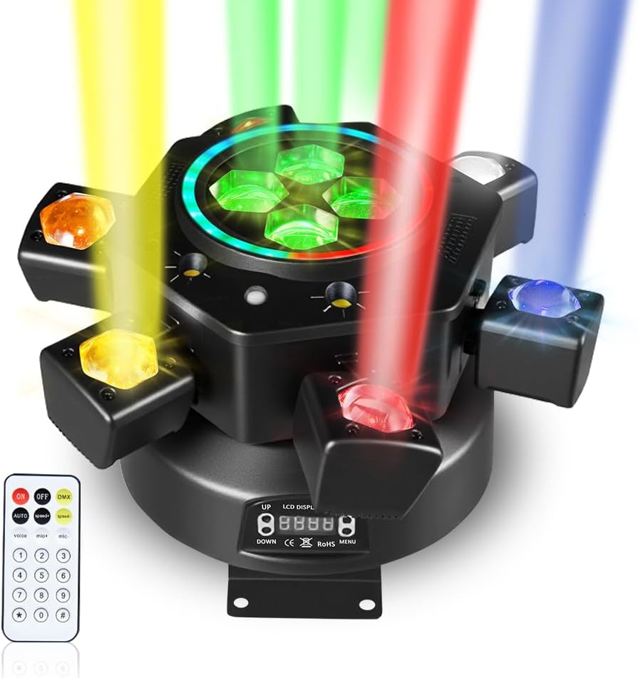 RaveLight™  150W Six Arm Moving Head Stage Light