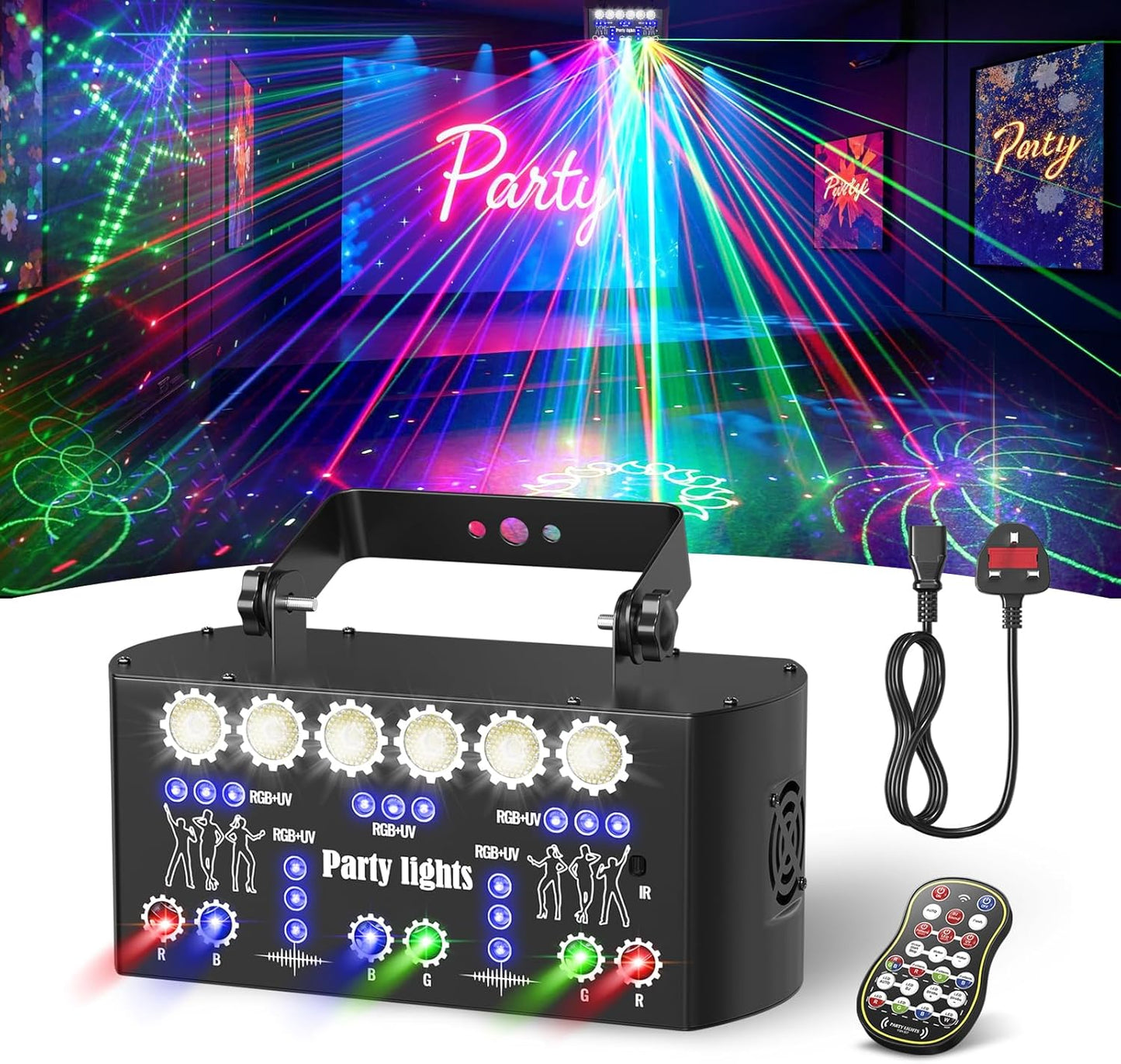 (HOT)RaveLight™ 27 Len Laser Beam Stage Light