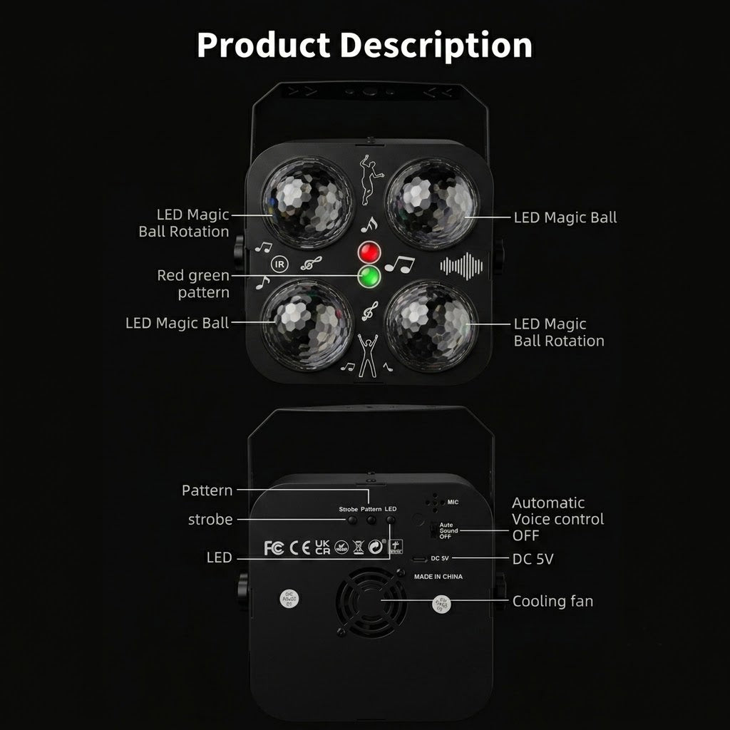 RaveLight™ 4 Magic Ball Pattern Light
