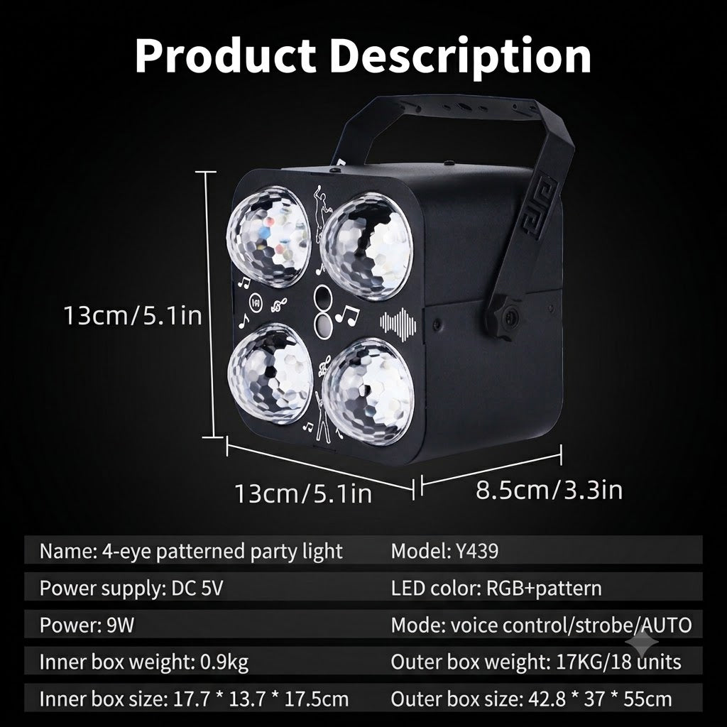 RaveLight™ 4 Magic Ball Pattern Light