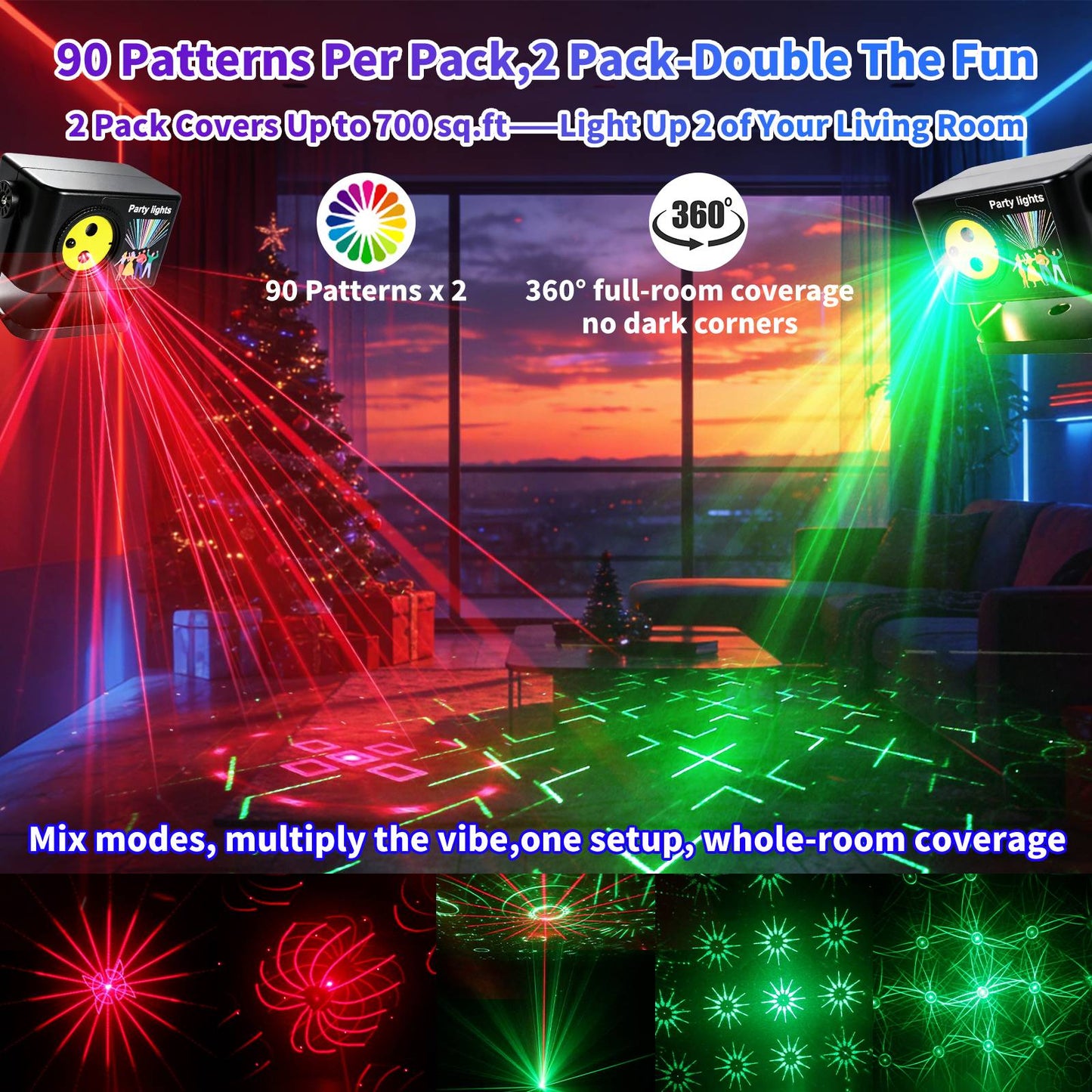 RaveLight™-2 Pack Disco Dj Lights