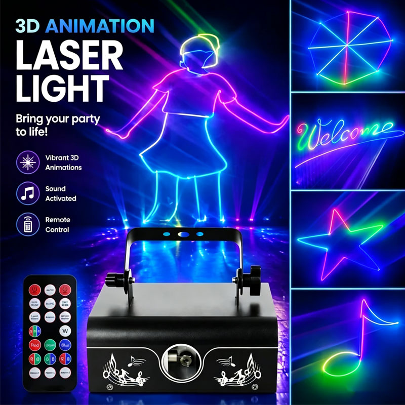 RaveLight™ -3D RGB Animation Party DJ Laser Projector