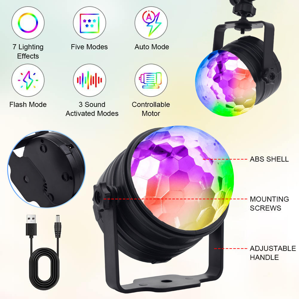 RaveLight™ USB Disco Ball Lamp 2 pcs