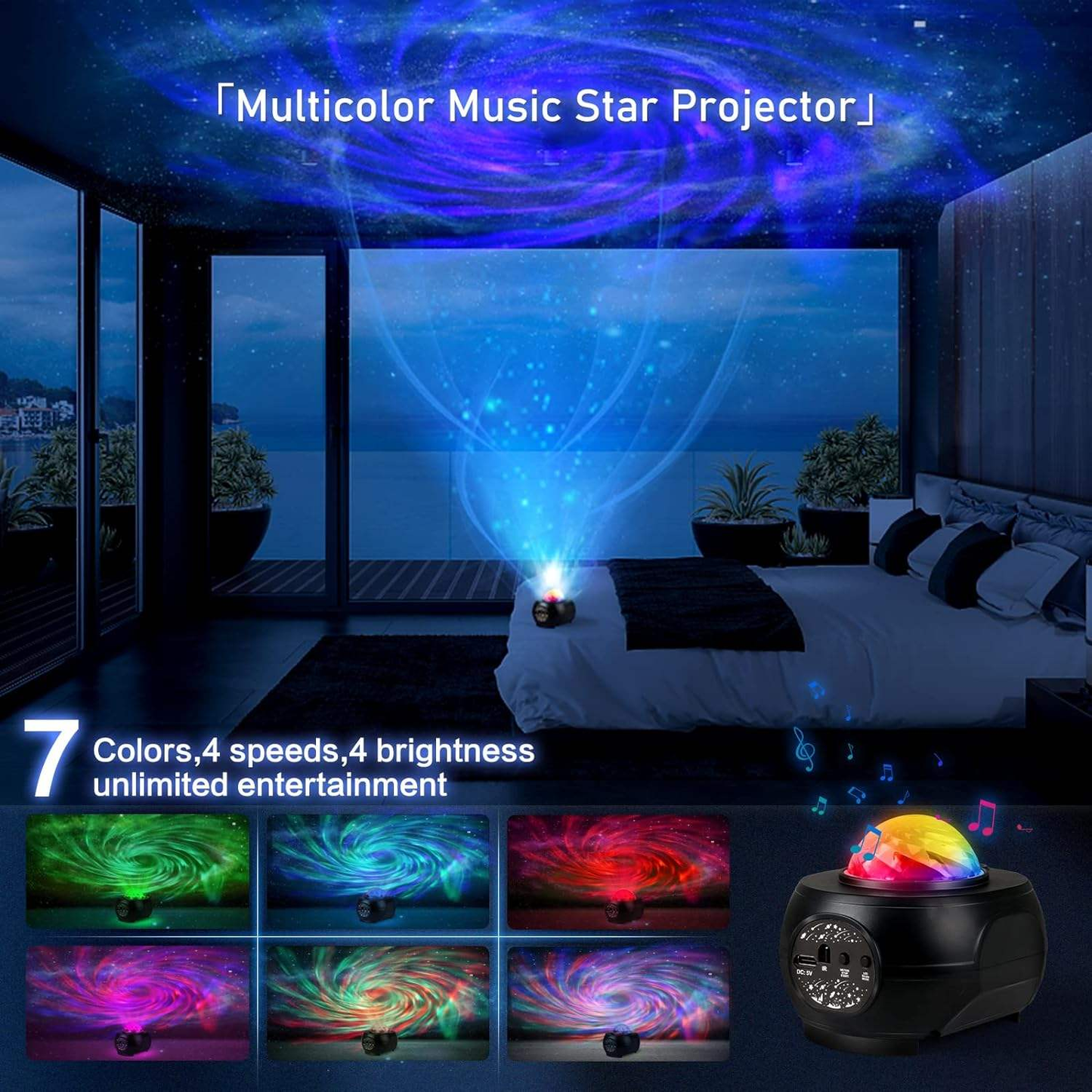 RaveLight™ Remote Galaxy Projector