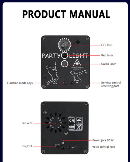 RaveLight™ WIRELESS 3-Laser Strobe Lighting