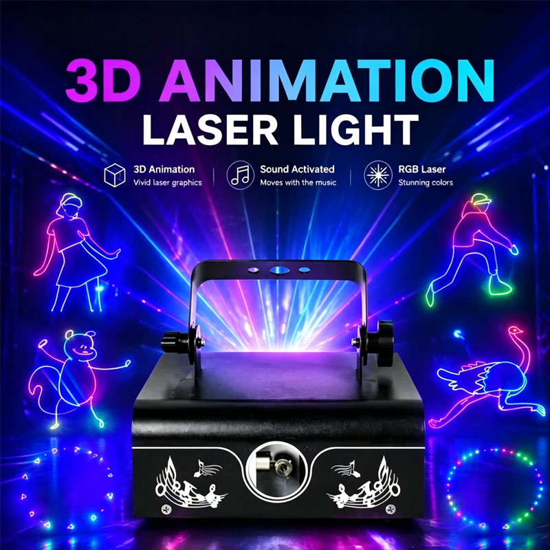RaveLight™ -3D RGB Animation Party DJ Laser Projector