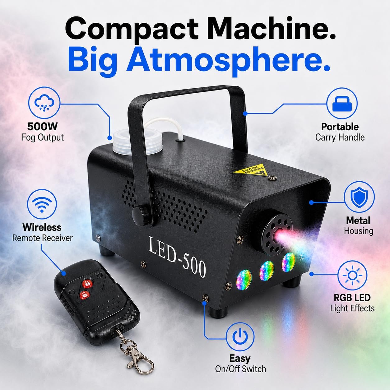 RaveHaze™ 500W LED Fog Machine