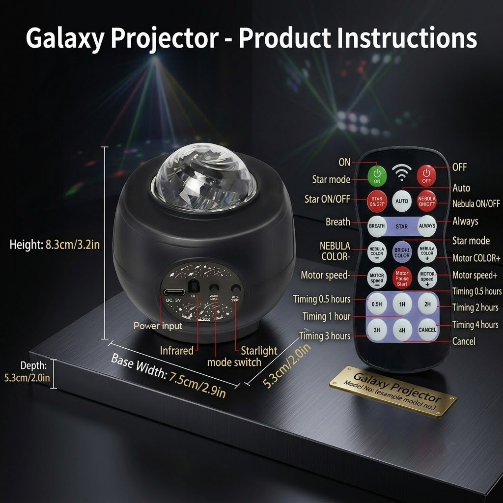 RaveLight™ Remote Galaxy Projector