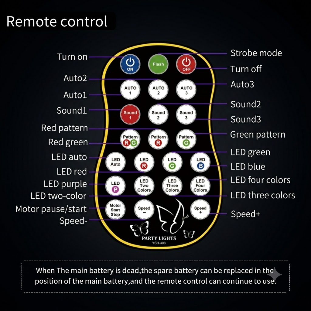 RaveLight™ Butterfly Laser Disco Light