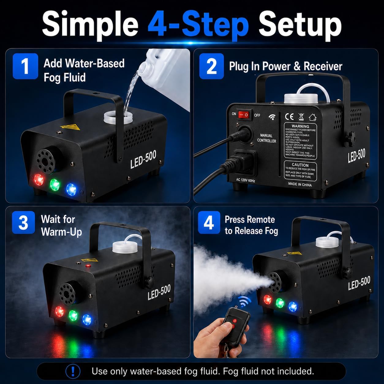 RaveHaze™ 500W LED Fog Machine