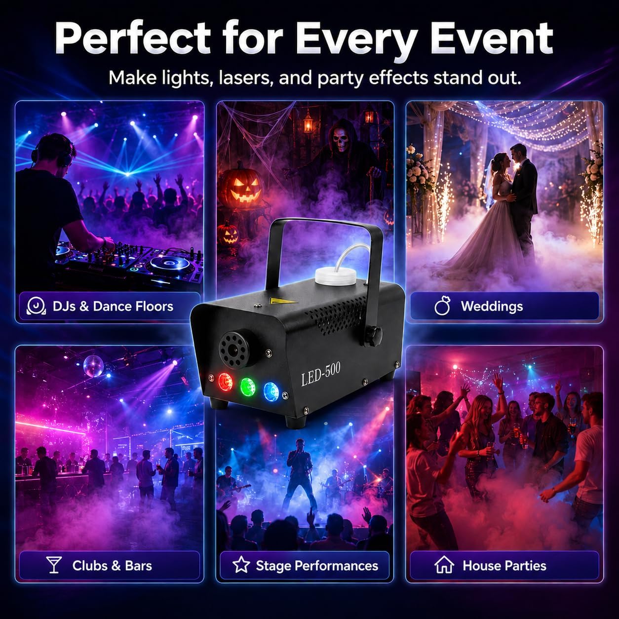 RaveHaze™ 500W LED Fog Machine