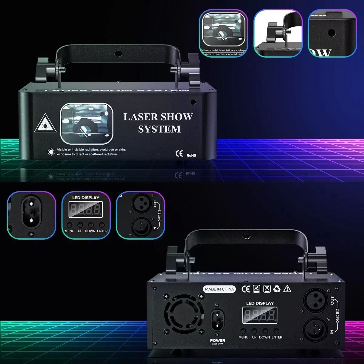 Local Stock|RaveLight™  One Head 90 Pattern Animated Light