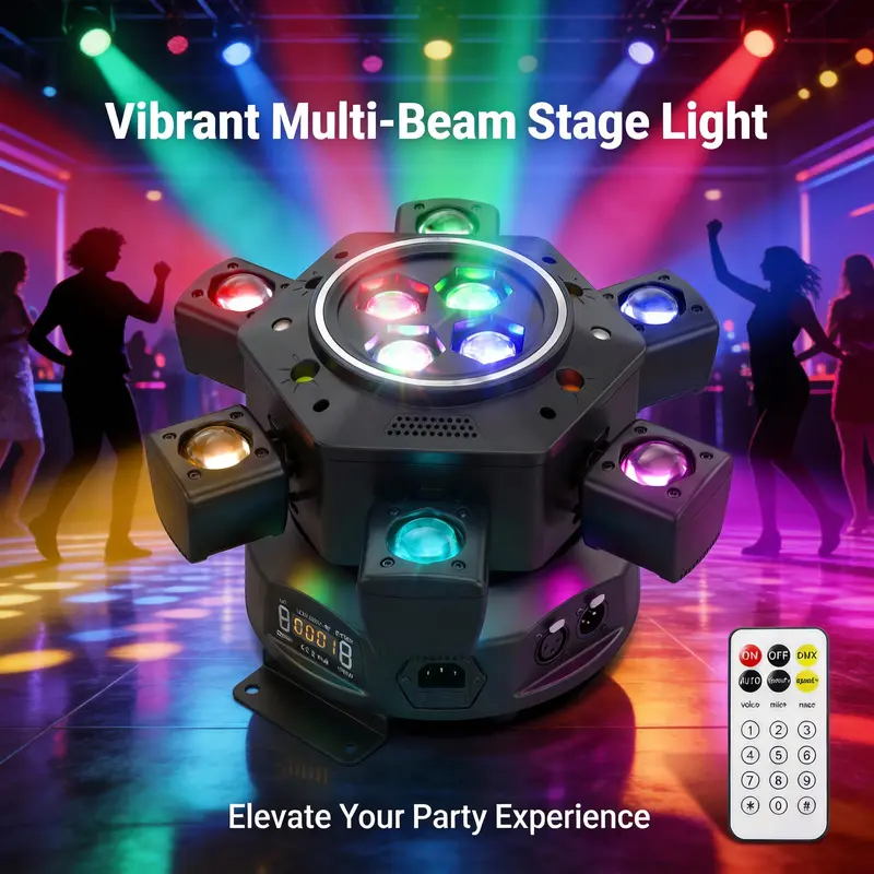 RaveLight™  150W Six Arm Moving Head Stage Light