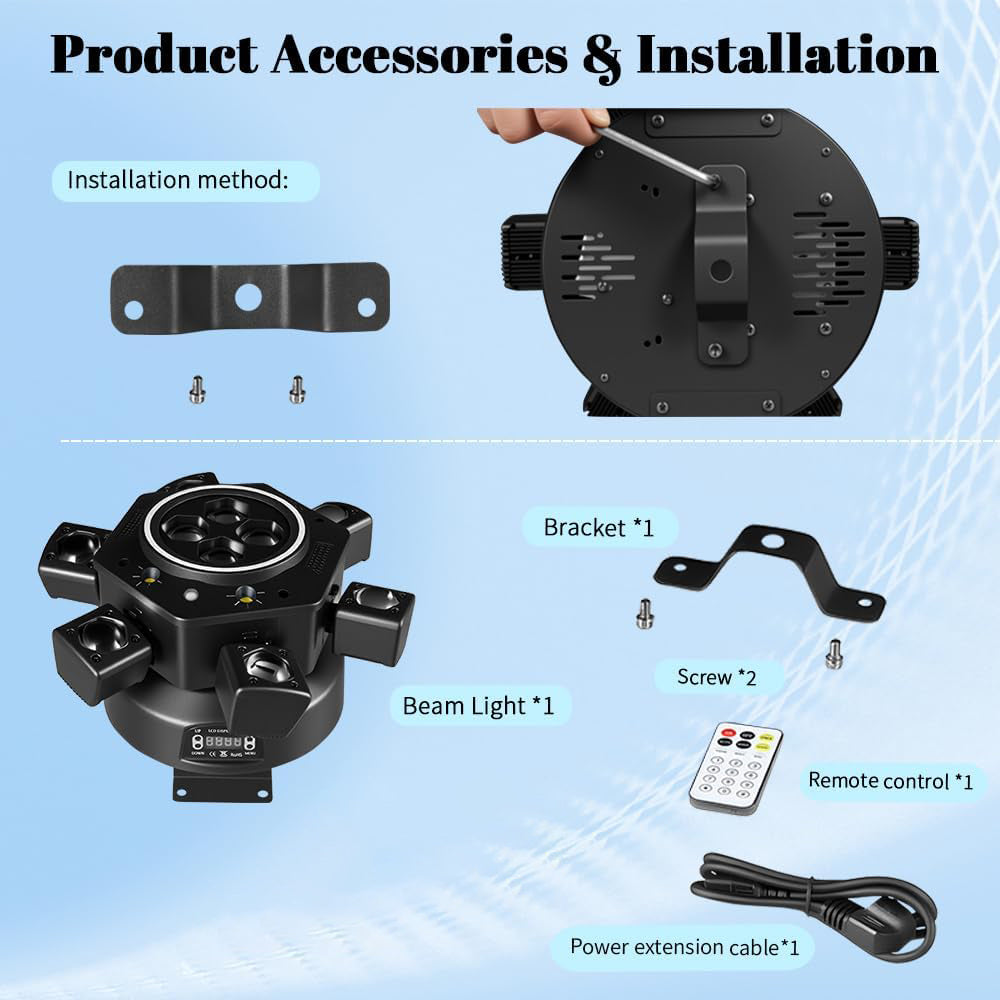 RaveLight™  150W Six Arm Moving Head Stage Light