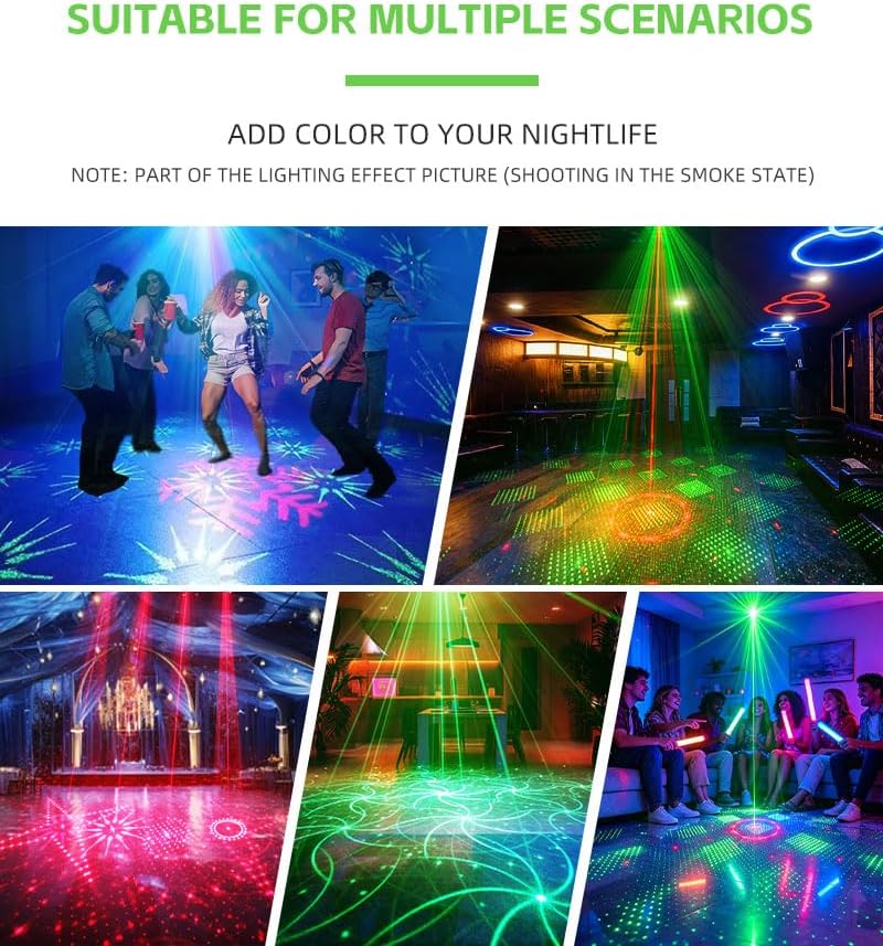 (NEW)RaveLight™-2 in 1 LED String &  Laser 90 Patterns DJ Light