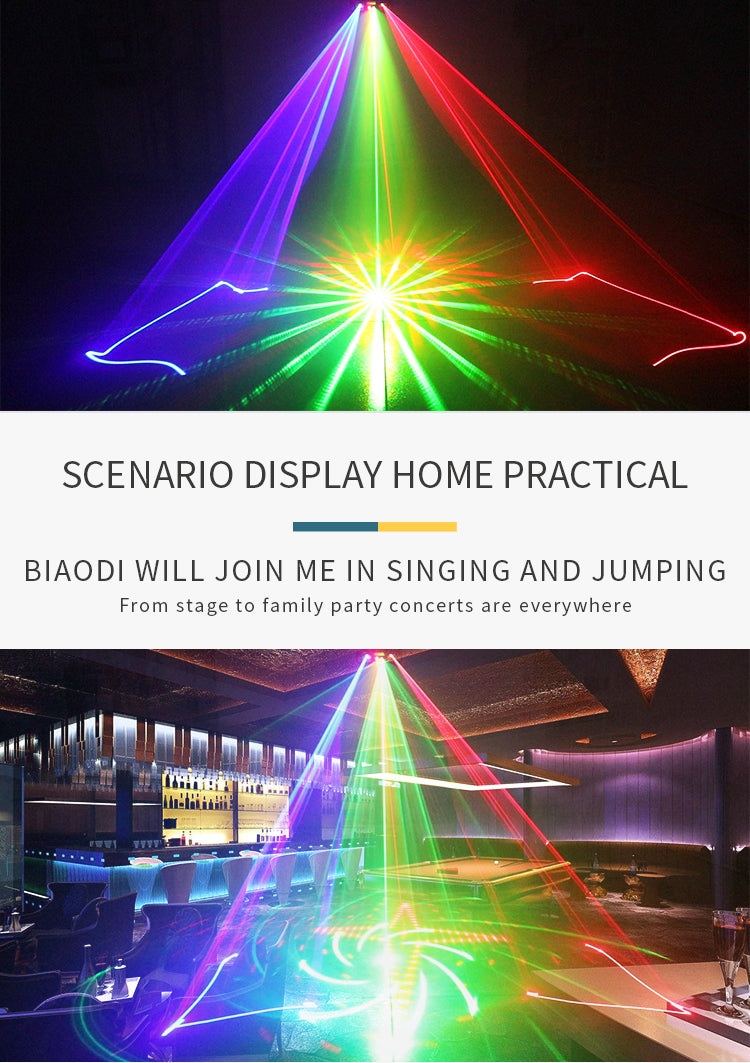 RaveLight™  3-in-1 Laser, Scanner, & Strobe Stage Lighting