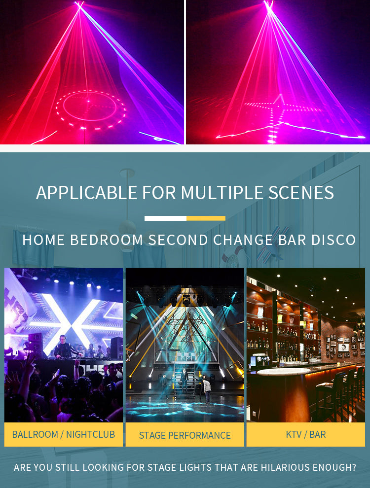 RaveLight™  3-in-1 Laser, Scanner, & Strobe Stage Lighting