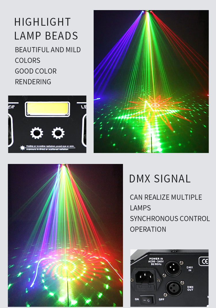 RaveLight™  3-in-1 Laser, Scanner, & Strobe Stage Lighting
