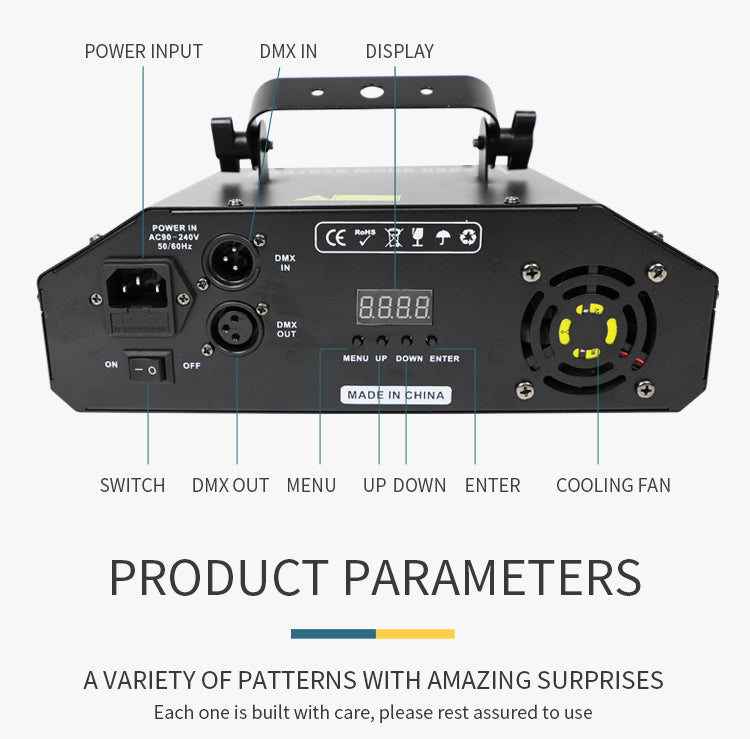 RaveLight™  3-in-1 Laser, Scanner, & Strobe Stage Lighting
