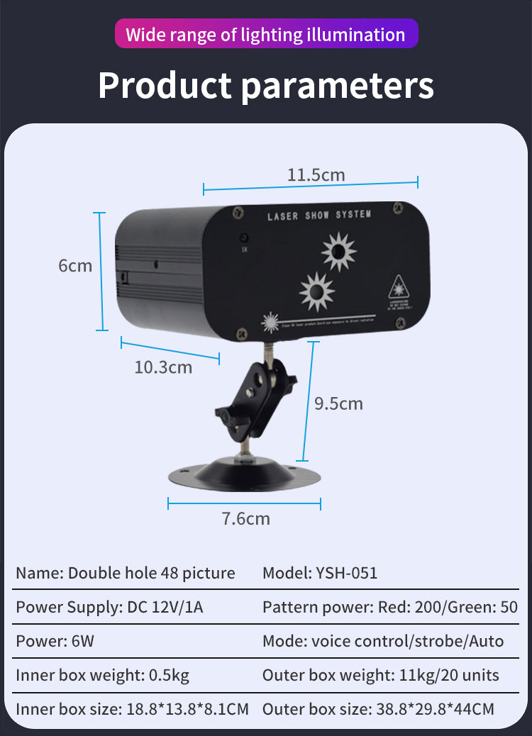 NEW RaveLight™ 48-Pattern Laser Lighting