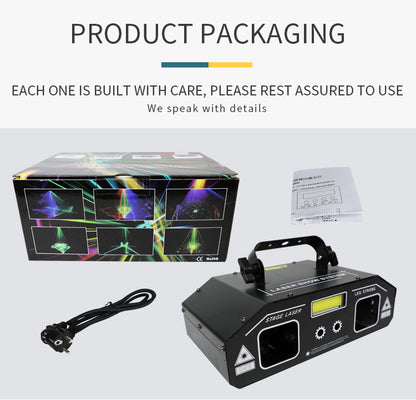 RaveLight™  3-in-1 Laser, Scanner, & Strobe Stage Lighting