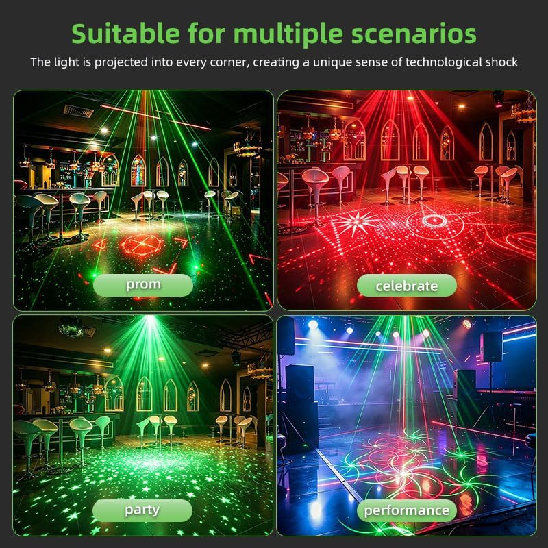 (NEW)RaveLight™-2 in 1 LED String &  Laser 90 Patterns DJ Light