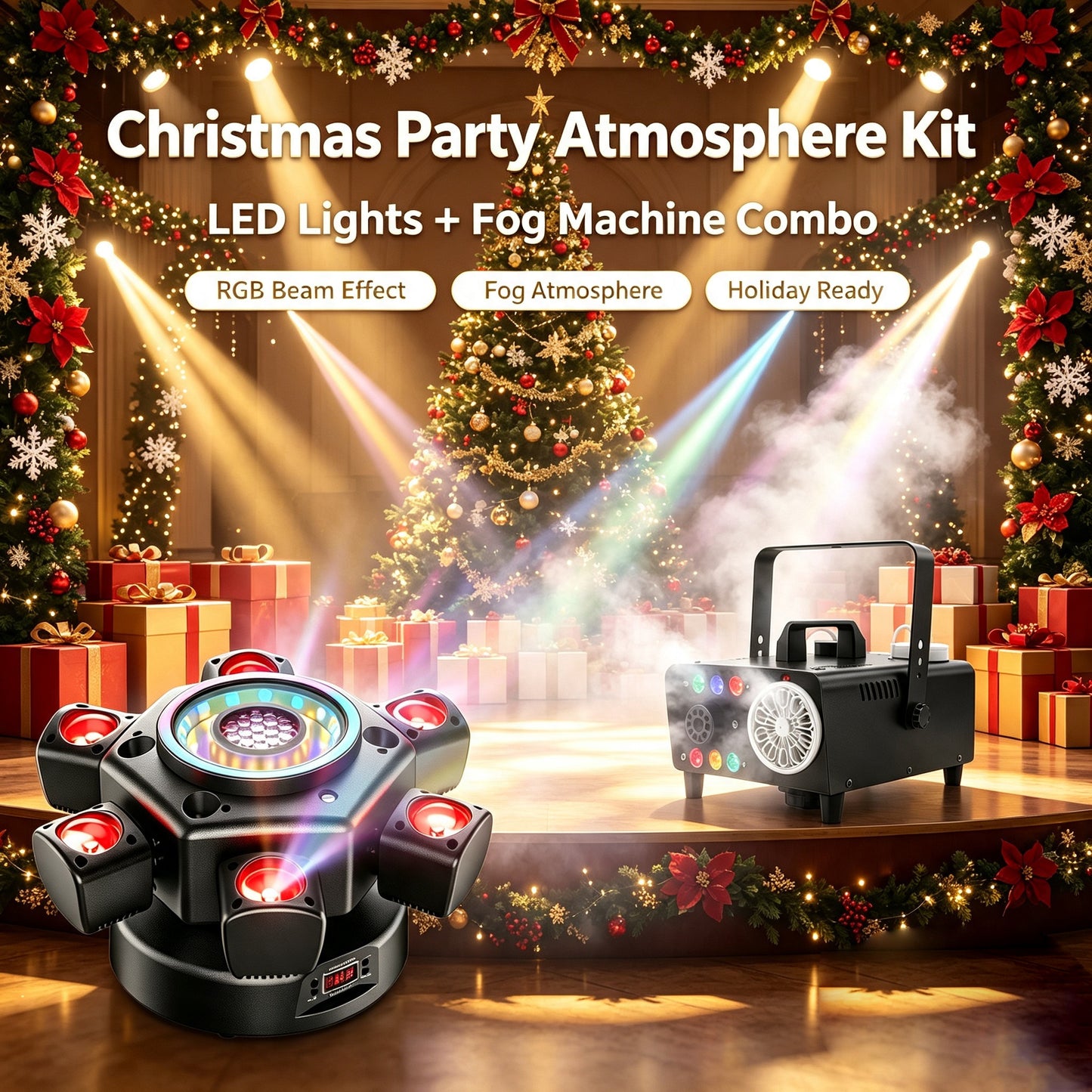 RaveLight™ KTV / Bars → DMX Beam Lights & RGBW Wash Fog Buble Machie
