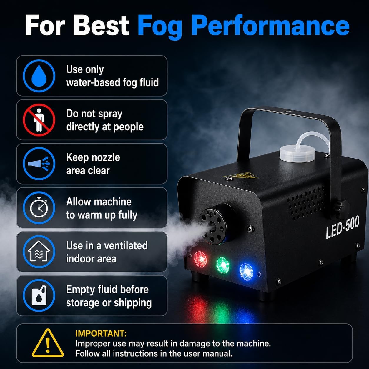 RaveHaze™ 500W LED Fog Machine