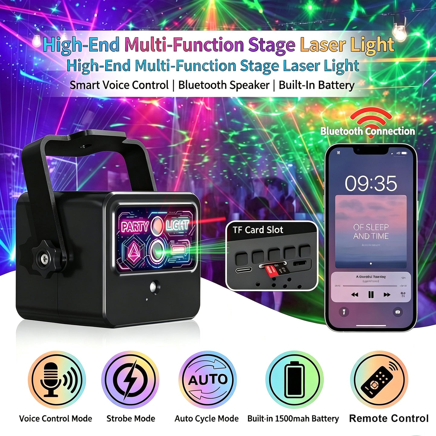 (NEW)RaveLight™-Bluetooth Speaker Party Lights